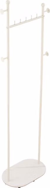 Livingandhome Scandinavian Style White Metal Clothes Rail with Dual Hook and Rail Matrix