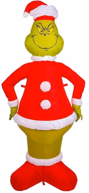 VFM e-Store Grinch Christmas Inflatable Outdoor Decoration, Green, H 150 cm x W 75 cm – 1