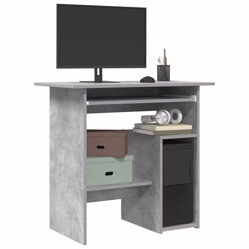 Berkfield Home Modern Writing Desk in Grey, W/D/H: 80 x 45 x 74 cm – 1