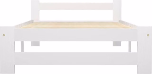 Berkfield Home Elegant Bed Frame in White Solid Pine Wood, W/D/H: 90 x 200 cm