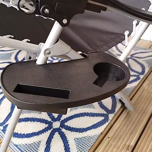 Samuel Alexander Multi Position Zero Gravity Garden Relaxer Sun Lounger in Black and Silver – 5