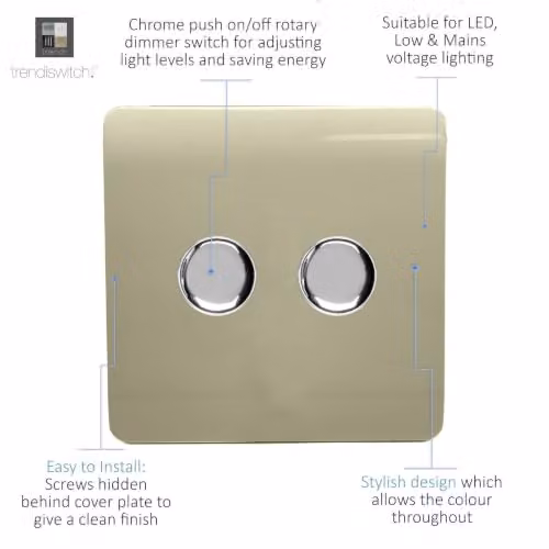 Trendi Modern Gold LED Dimmer Switch – 2