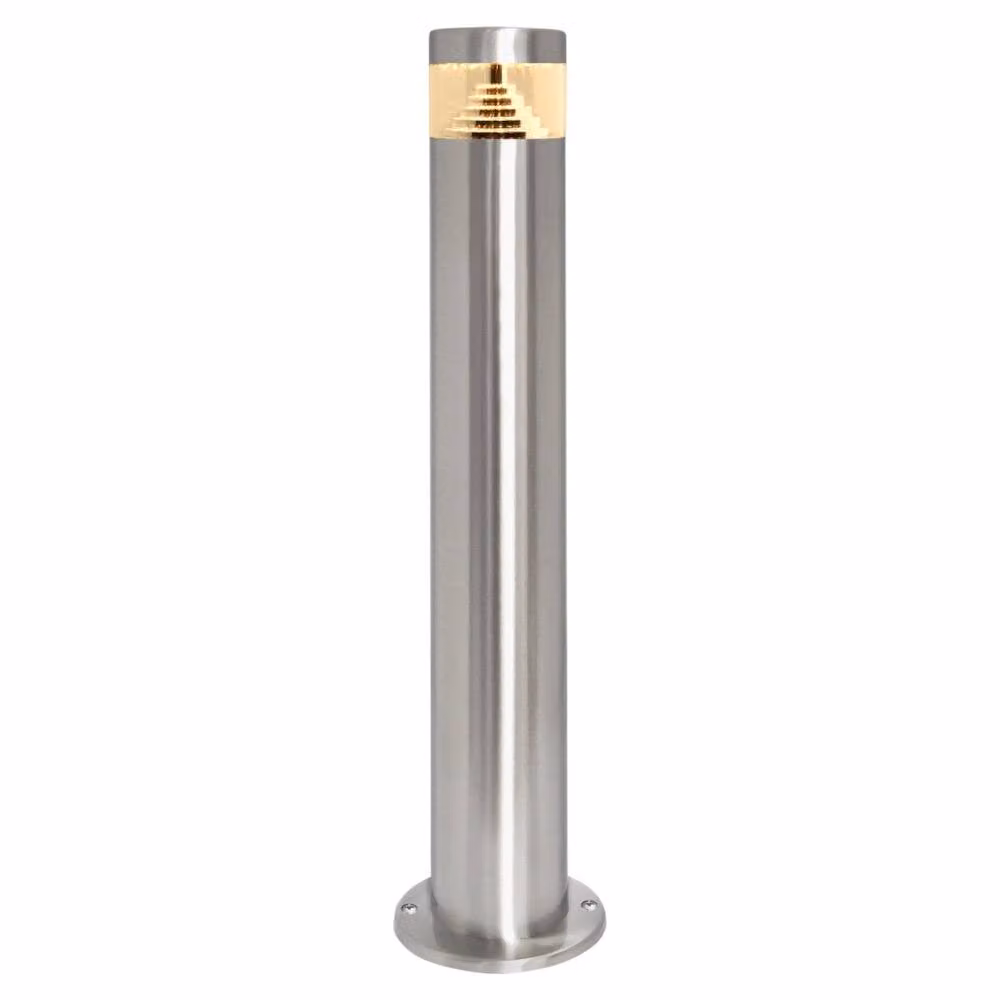 First Choice Lighting Pyramid Set of 2 Silver Stainless Steel LED Outdoor Post Lights, Height: 50 cm – 2