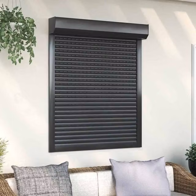 Berkfield Home Manual Aluminium Roller Shutter, Anthracite, W: 100 cm, H: 120 cm