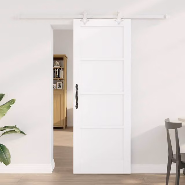 Berkfield Home Modern White Lacquered Sliding Door with Hardware Set, W: 73.5 cm, H: 198.5 cm