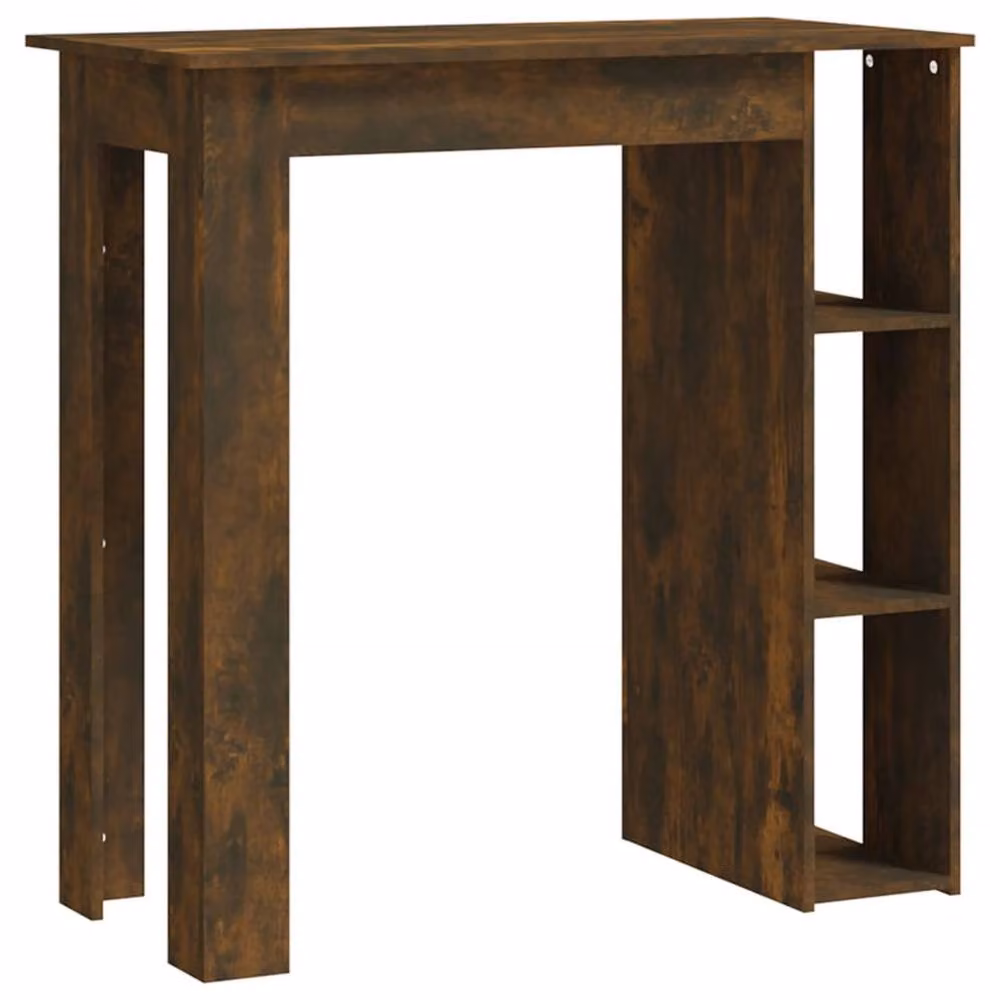 Berkfield Home Modern Bar Table with Shelf in Smoked Oak Brown, W/D/H: 102 x 50 x 103.5 cm – 3