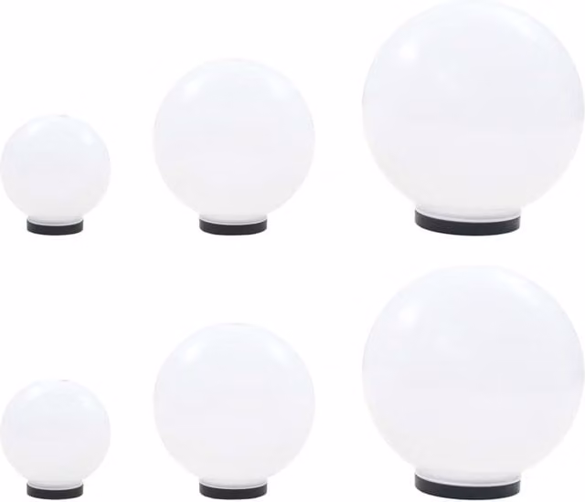 Berkfield Home 6 Piece LED Spherical Bowl Lamp Set in White – 1