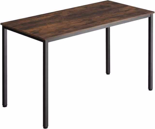 tectake Vanport Writing Desk in Brown and Black with Height-Adjustable Feet