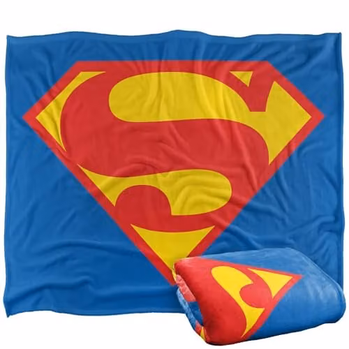 LOGOVISION Superman 1993 Shield Super Soft Silky Touch Fleece Throw Blanket, Multicolour, W/D/H: 127.0 x 152.4 x 152.4 cm – 1