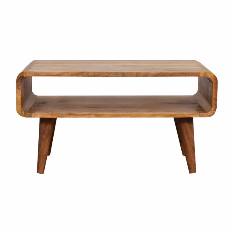 Wyld Haus Huai Hee Open Mango Wood TV Media Unit in Brown Oak Finish W/D/H: 170 x 45 x 35 cm
