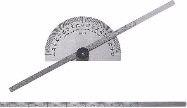 Moore & Wright Protractor Type Depth Gauge in Silver and Multicolour
