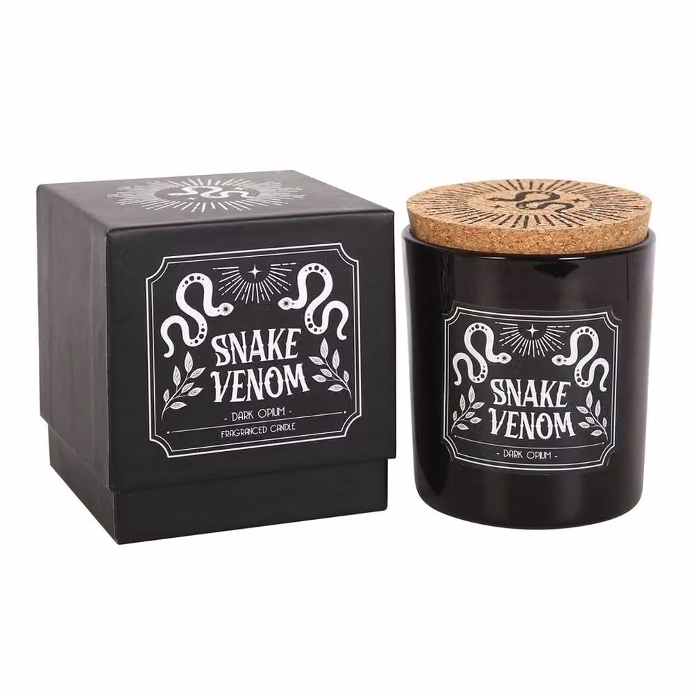 Uniqueful Snake Venom Dark Opium Black Pillar Votive Candle – 2