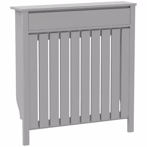 HOMCOM Industrial Radiator Cover with Drawer in Grey, W: 88.5 cm, D: 19 cm, H: 93 cm – 1