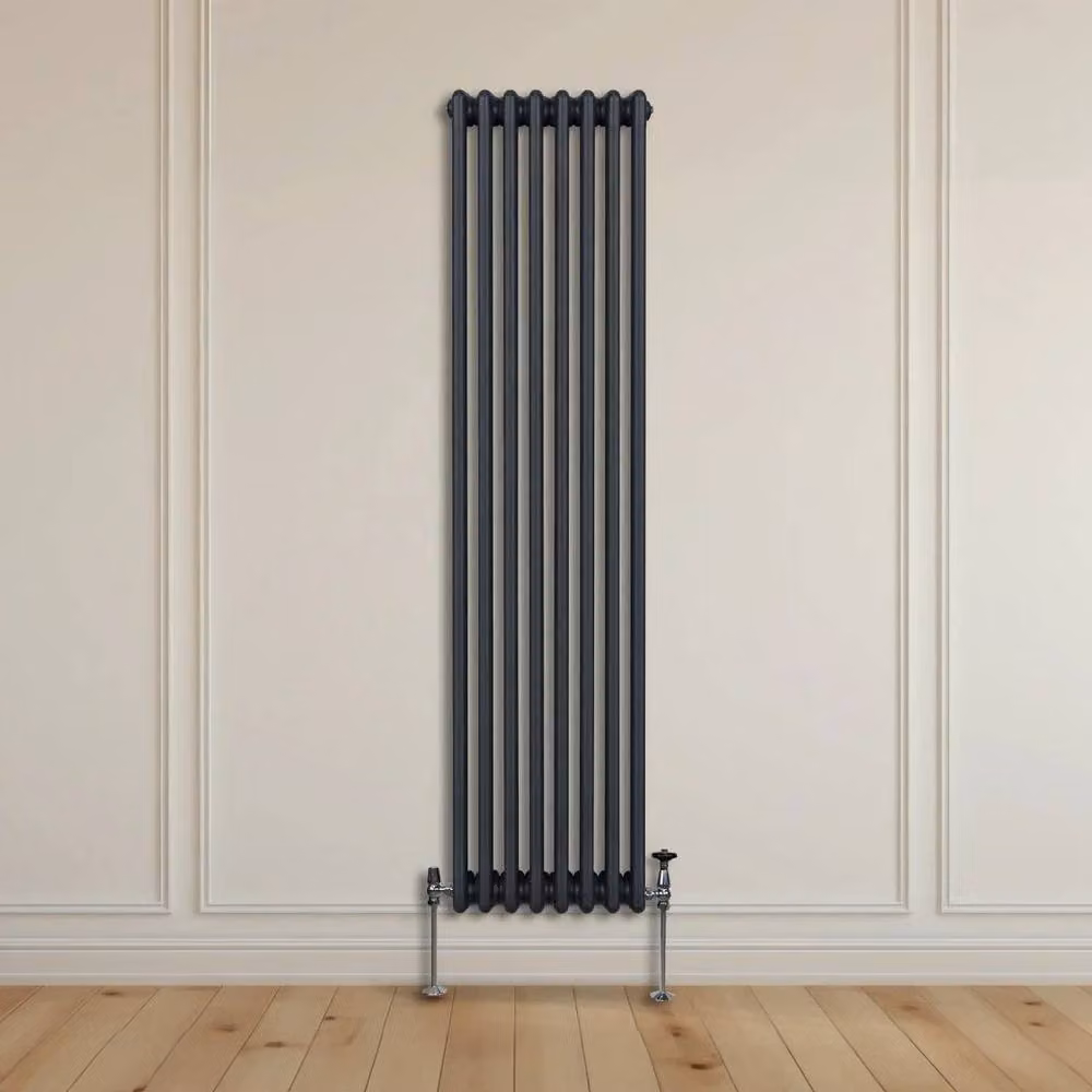 Monstershop Traditional 3 Column Steel Radiator in Anthracite Grey, H: 180 cm, W: 38.2 cm, D: 10 cm – 7