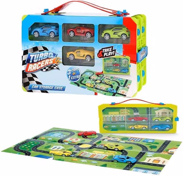 UMKYTOYS Multicolour Toy Car Playset with Vehicle Mat