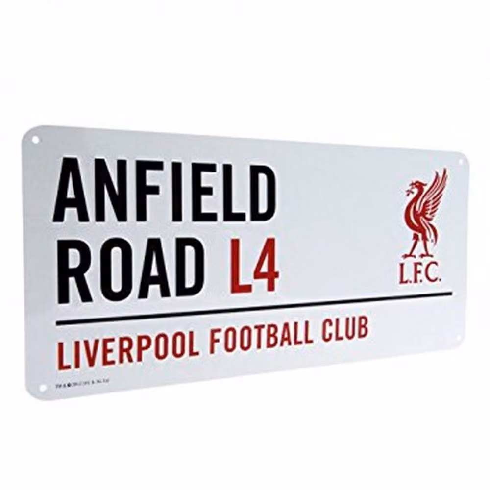 Liverpool FC Official Metal Street Sign in White – 2