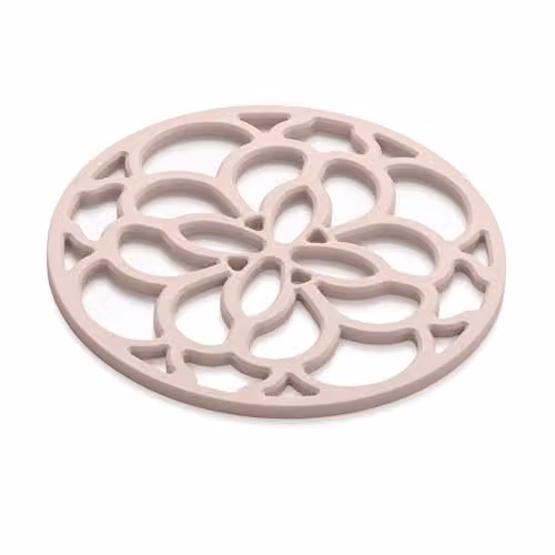 Zeal Silicone Round Heritage Design Trivet Mat in Rose Pink, Diameter: 13 cm