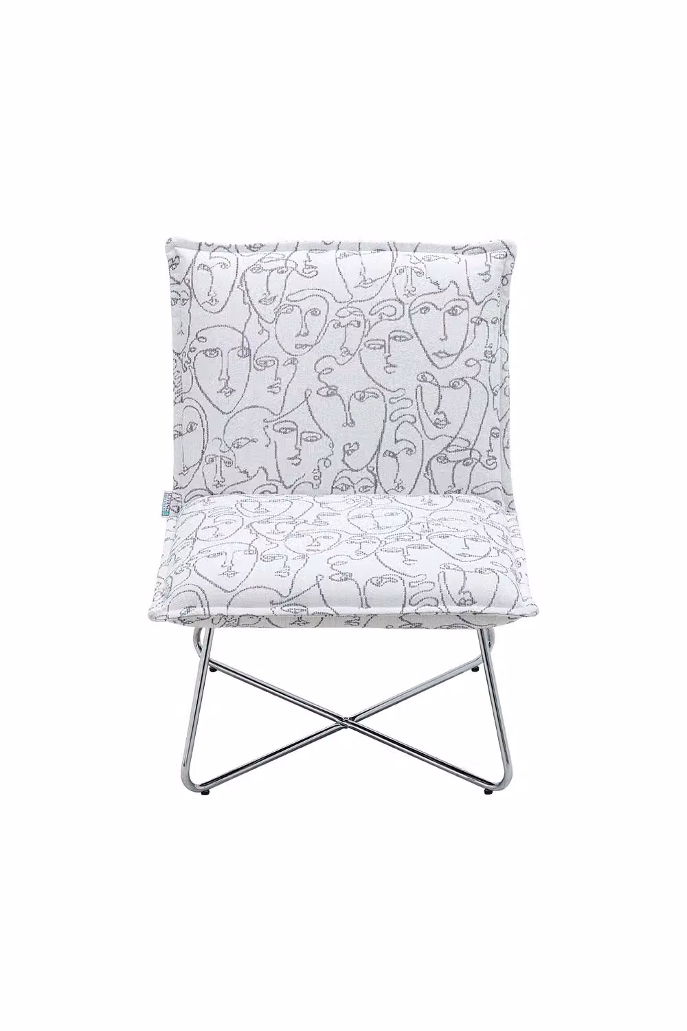 Livingandhome Modern Linen Accent Chair with Metal Legs in White – 3
