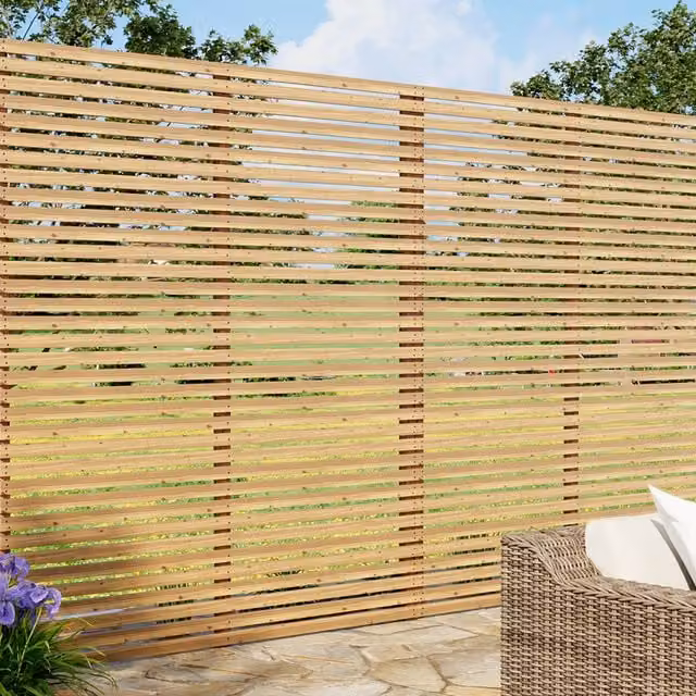 Lifeideas Untreated Wooden Garden Privacy Fence Board in Yellow, Height: 180 cm