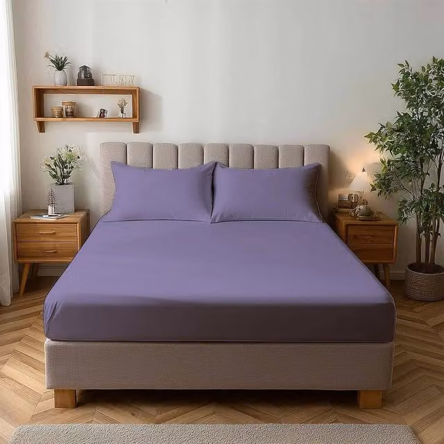 Snug City Microfibre Soft Touch Fitted Sheet, Lilac, Small Double, W/D/H: 120 x 200 x 25 cm
