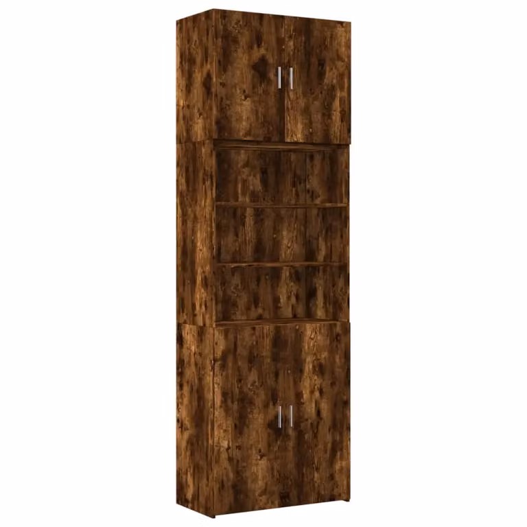 Berkfield Home Modern Highboard in Smoked Oak, Brown, W/D/H: 80 x 42.5 x 249 cm