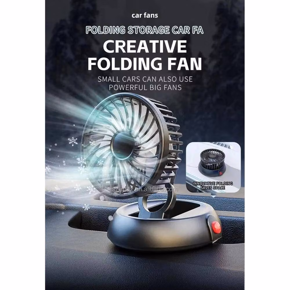 FLAVORA Portable 1 Head Car Cooling Air Fan with 360 Degree Rotation in Black – 6