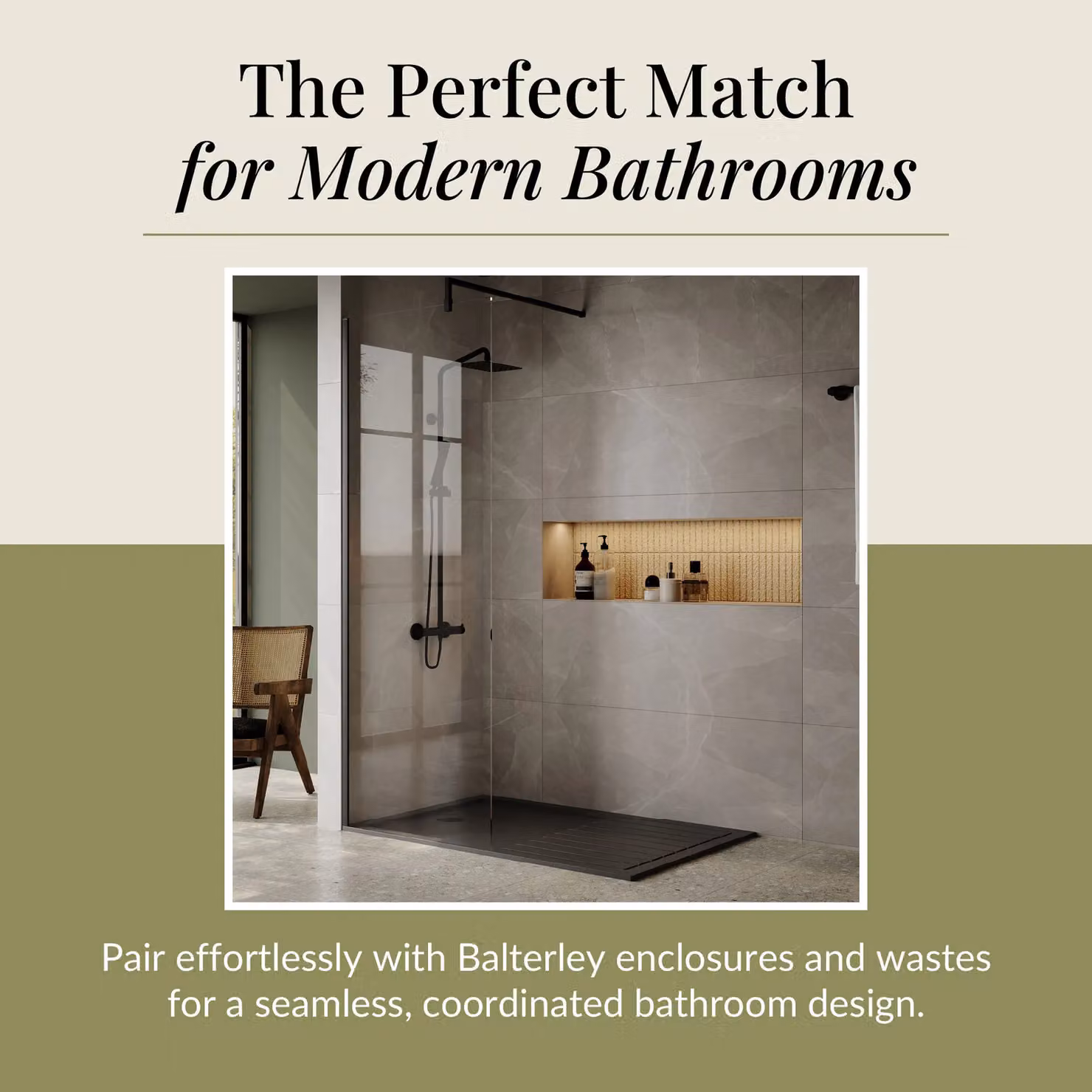 Balterley Premium Rectangular Walk In Shower Tray, Slate Grey, W: 140 cm, D: 90 cm – 4
