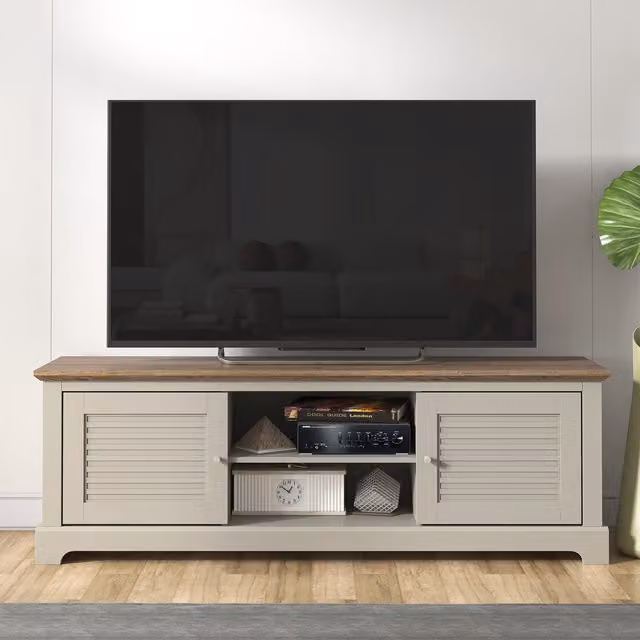 GFW Salcombe Modern TV Unit in Light Grey