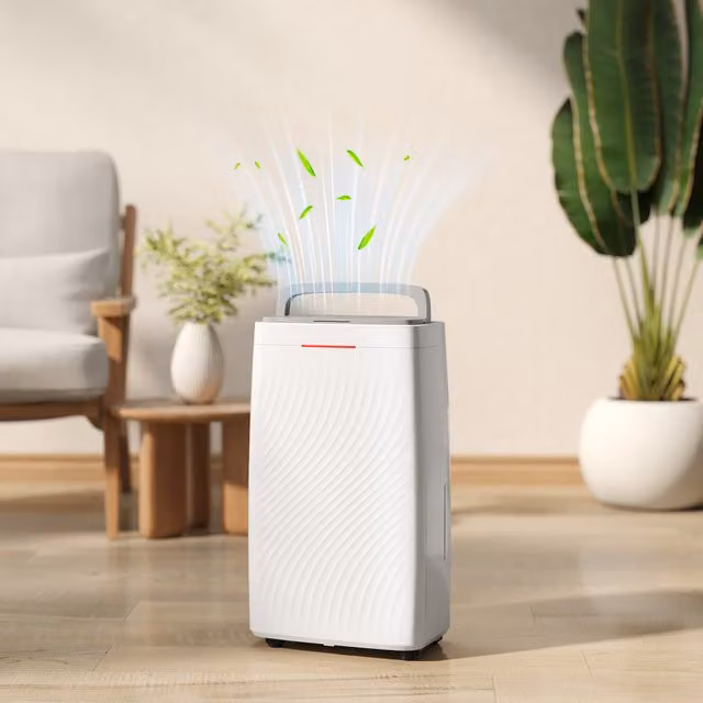 HOMCOM White Dehumidifier with 16L Daily Capacity and Carbon Air Filter