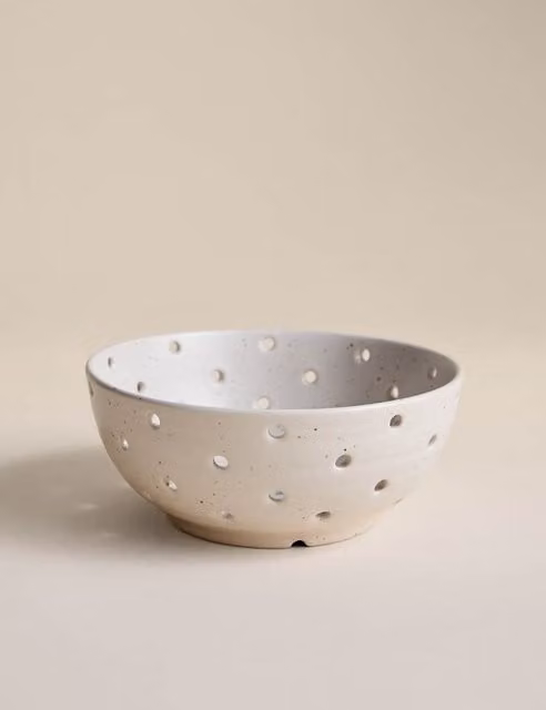 M&S White Ceramic Round Colander