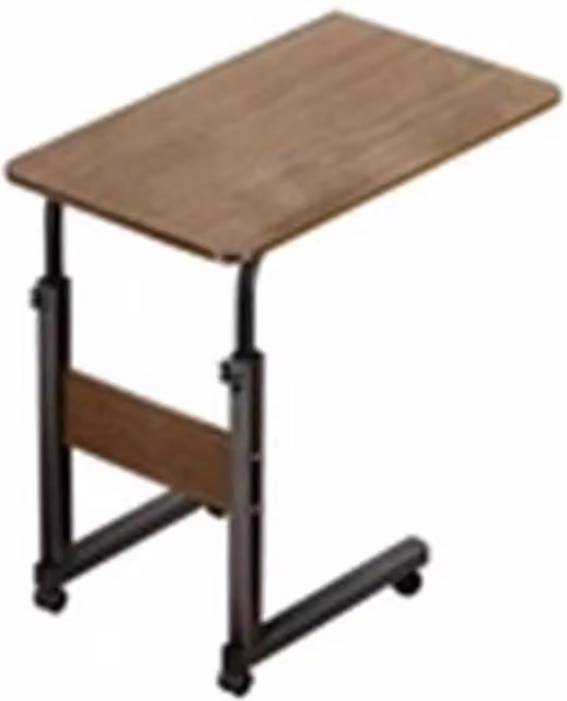 Nordara Height Adjustable Mobile Over Bed Table in Brown