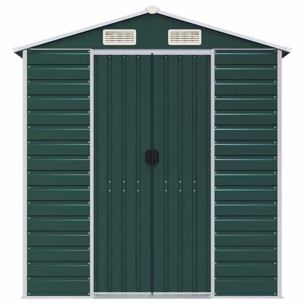 Berkfield Home Green Galvanised Steel Garden Pent Shed W/D/H: 191 x 470 x 198 cm – 3