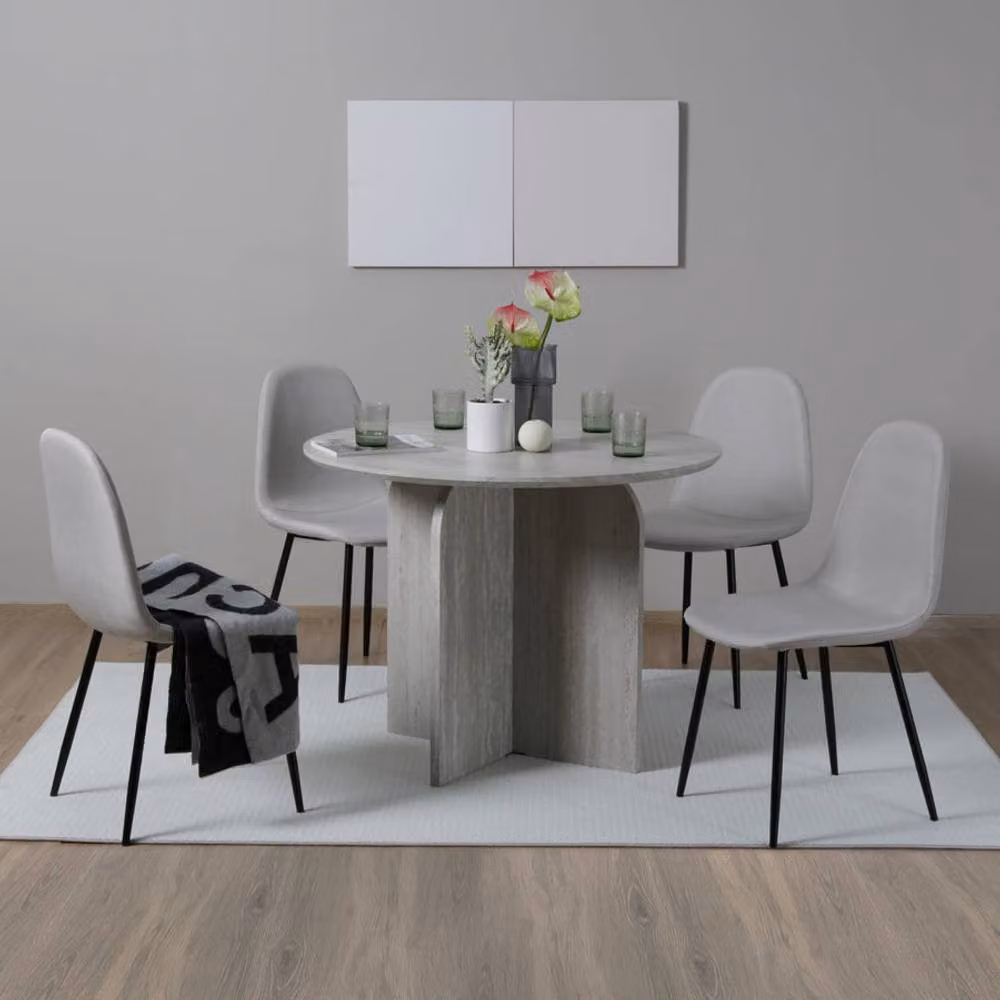 Home Garden Direct Asteria Dining Chairs Set of 4 in Beige Fabric with Metal Upholstered Frame – 2