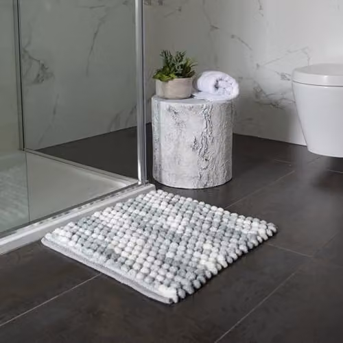 Allure Bath Fashions Marl Chunky Bobble Non Slip Square Bath Mat, Grey, W/D: 50 x 50 cm – 2