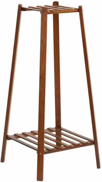 NESTLUNE 2 Tier Bamboo Tall Plant Stand in Brown, H 100 cm x W 15 cm x D 15 cm – 1