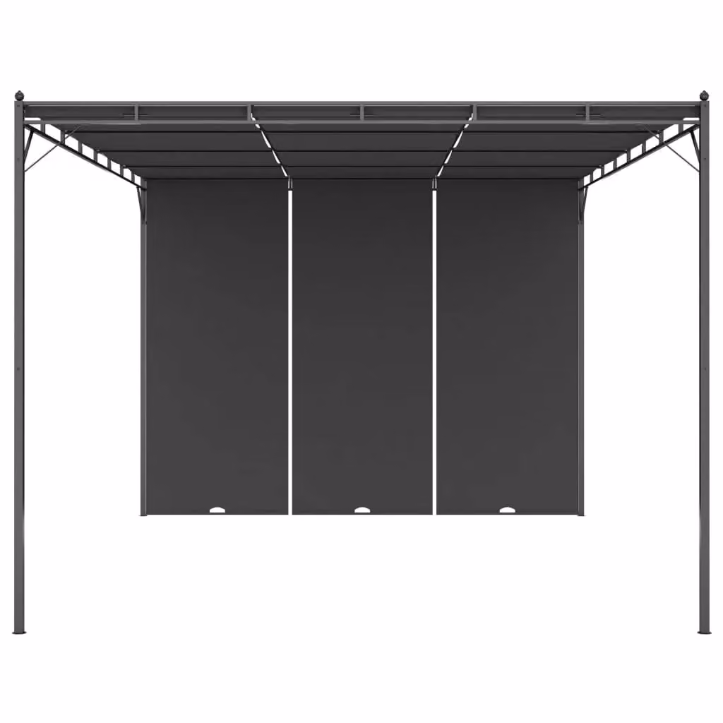 Berkfield Home Garden Gazebo with Side Curtain, Anthracite and Black, W: 400 cm, D: 300 cm, H: 225 cm – 2