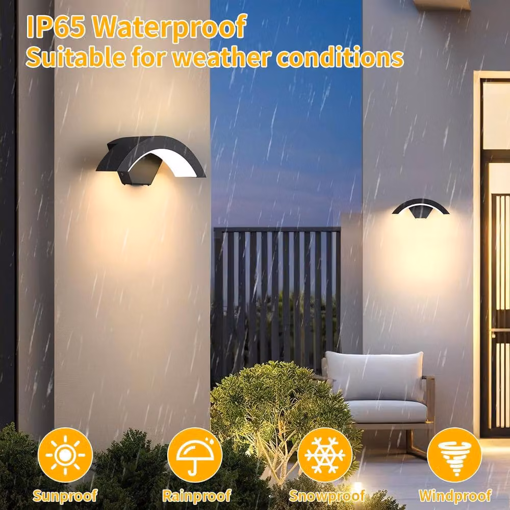 Goeco Modern LED Wall Light, 24W, IP65 Waterproof Outdoor Up and Down Lamp, Black – 2