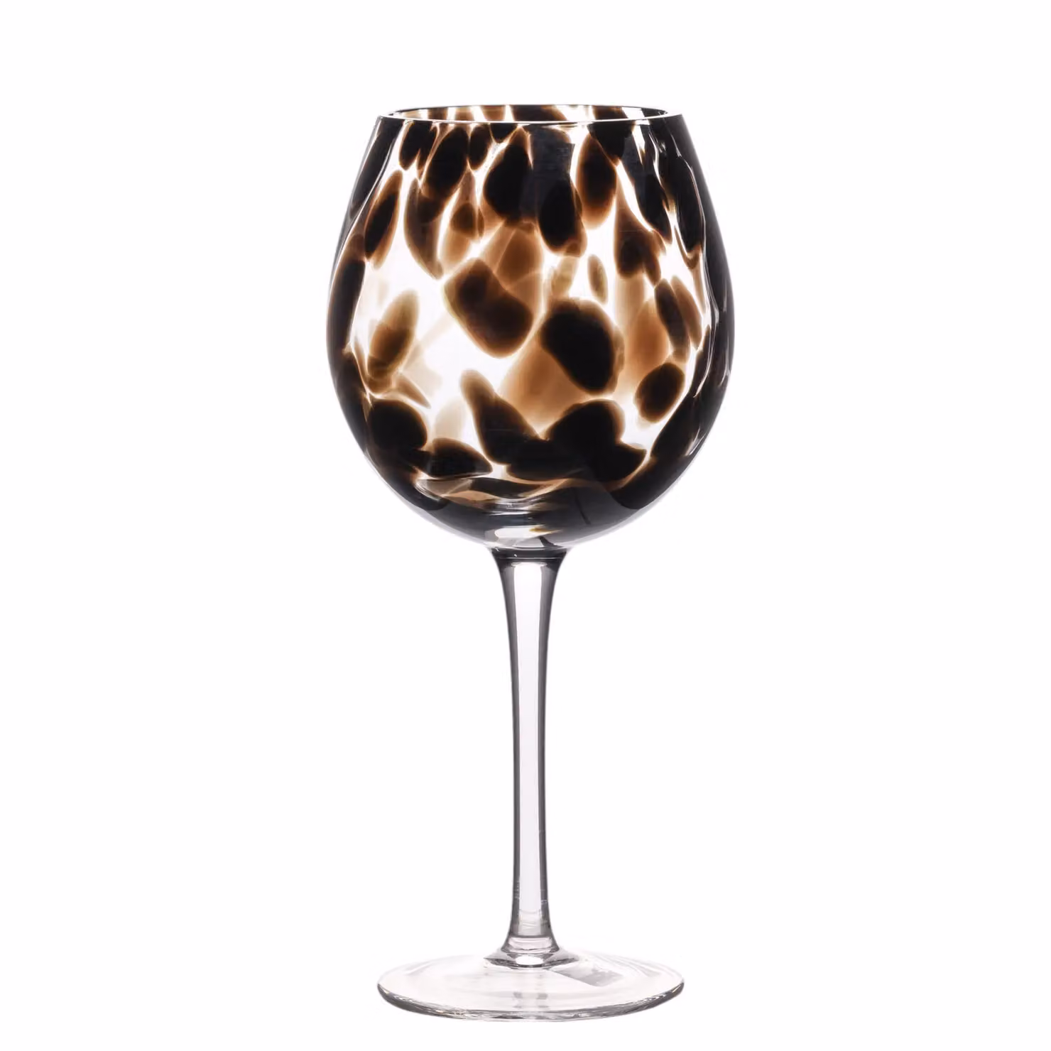 Hestia Set of 2 Dark Brown and Black Tortoise Shell Wine Glasses – 2