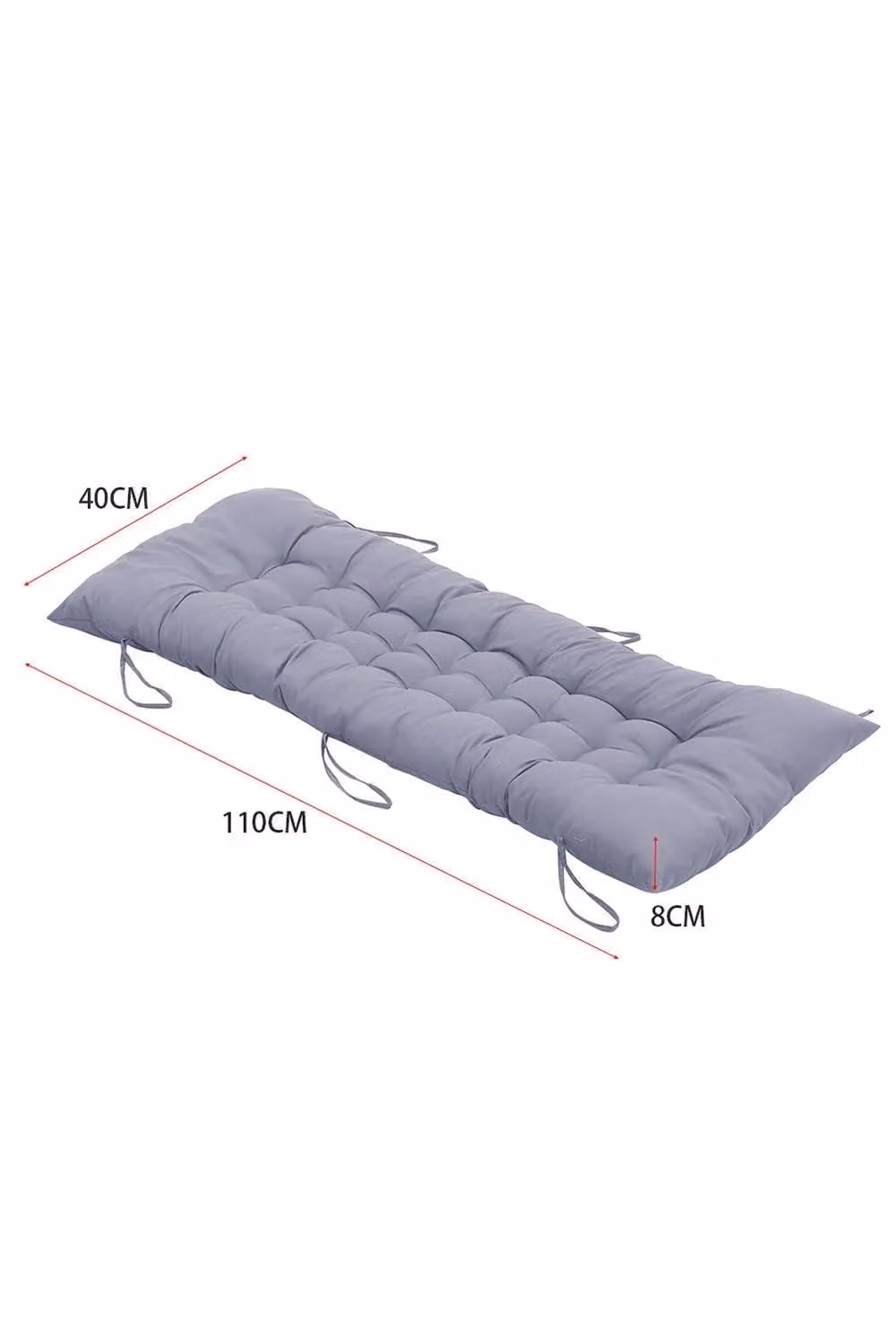 H&O Direct Grey Outdoor Chaise Lounge Cushion Pad for Garden Benches and Recliners – 2
