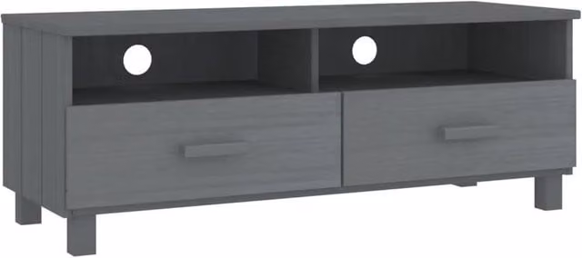 Berkfield Home HAMAR TV Cabinet in Dark Grey Solid Pine, W/D/H: 106 x 40 x 40 cm – 1