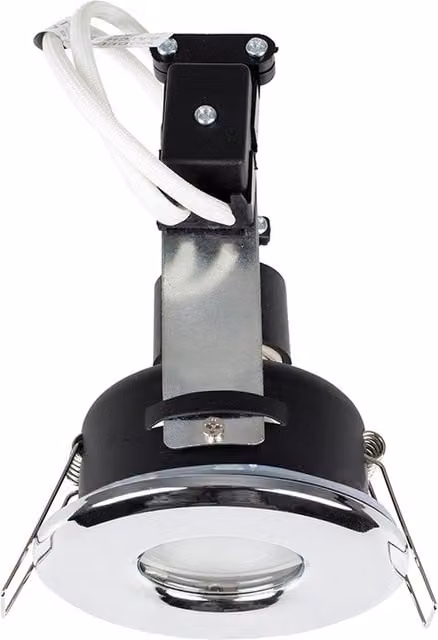 ValueLights Chrome IP65 Recessed Round Downlight with Replaceable GU10 Bulb, 35W