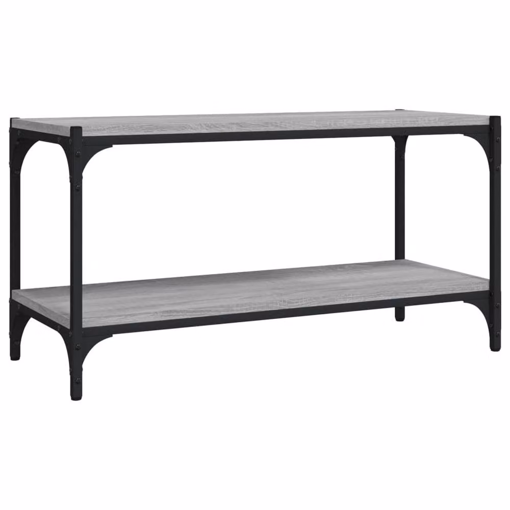 Berkfield Home Grey Sonoma TV Cabinet in Engineered Wood and Steel, W/D/H: 80 x 33 x 41 cm – 2