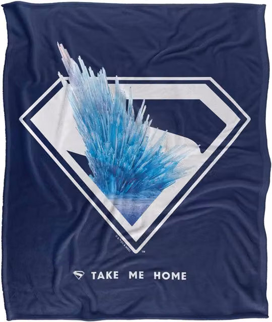 Warner Bros. Superman 2025 Movie Fortress Of Solitude Shield Super Soft Fleece Throw Blanket, Multicolour, W: 152 cm, D: 127 cm – 5