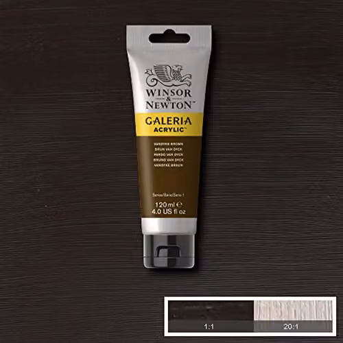 Winsor & Newton Galeria Acrylic Paint, Vandyke Brown, 120ml – 3