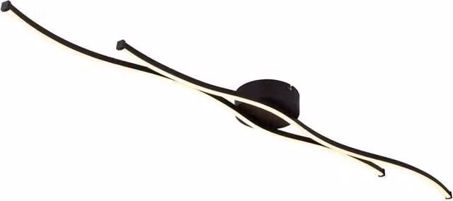 Netlighting Boyd Semi Flush Ceiling Light in Matt Black with 2x Warm White LED 3000K