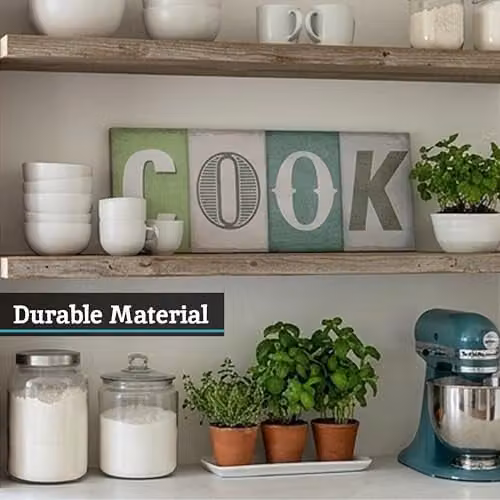 Orsina Rustic Multicolour Wood Cook Wall Plaque with Typography Design – 2