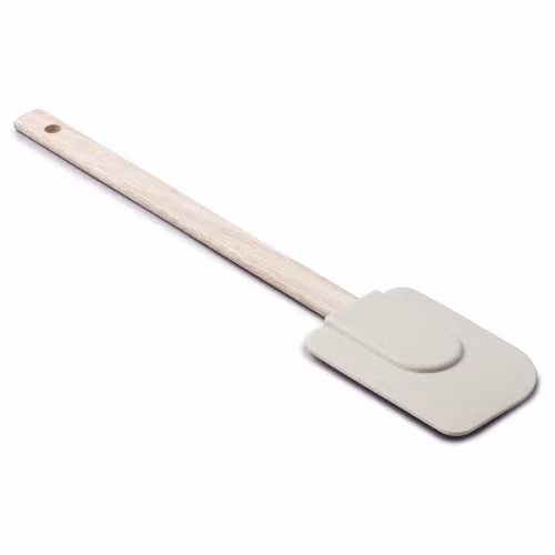 Zeal Silicone Non-Stick Spatula with Wood Handle in Beige, 31 cm