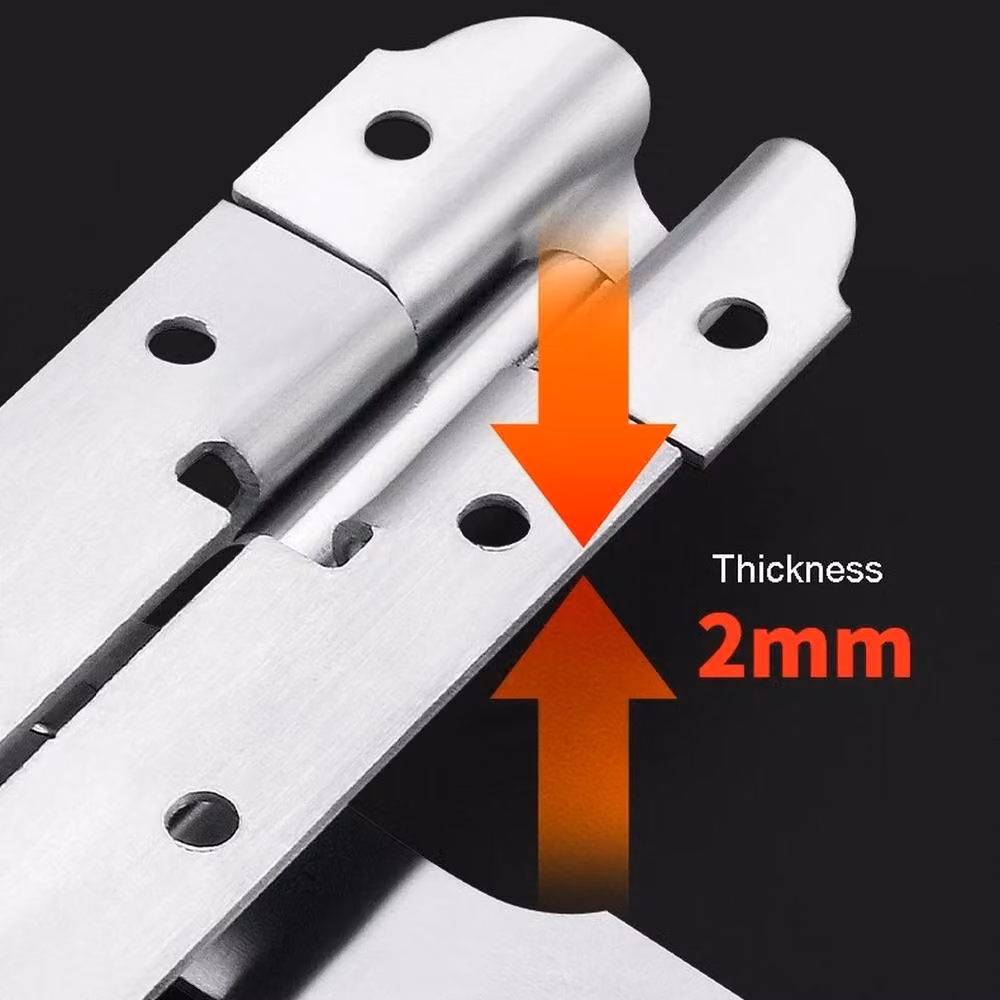 NESTLUNE Silver Metal Slide Bolt Door Lock for Bathroom and Toilet, 150mm – 4