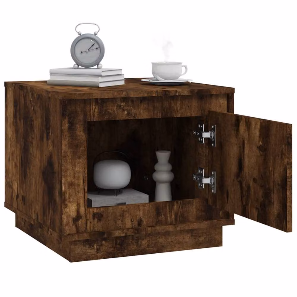 Berkfield Home Smoked Oak Coffee Table in Brown, W/D/H: 51 x 50 x 44 cm – 3