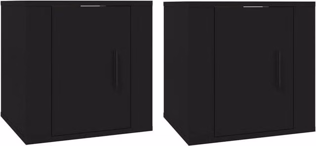 Berkfield Home Wall Mounted TV Cabinets, 2 Pack, Black, W/D/H: 40 x 34.5 x 40 cm